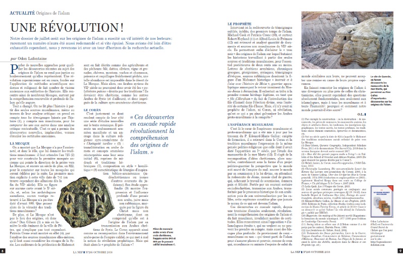“Origines de l’islam, une révolution !”, par Odon Lafontaine